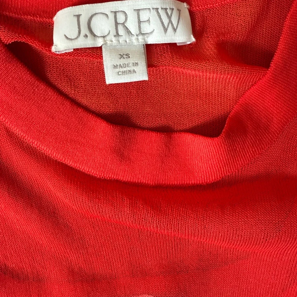 J.Crew‎ Gauzy sweater shell red XS NWT